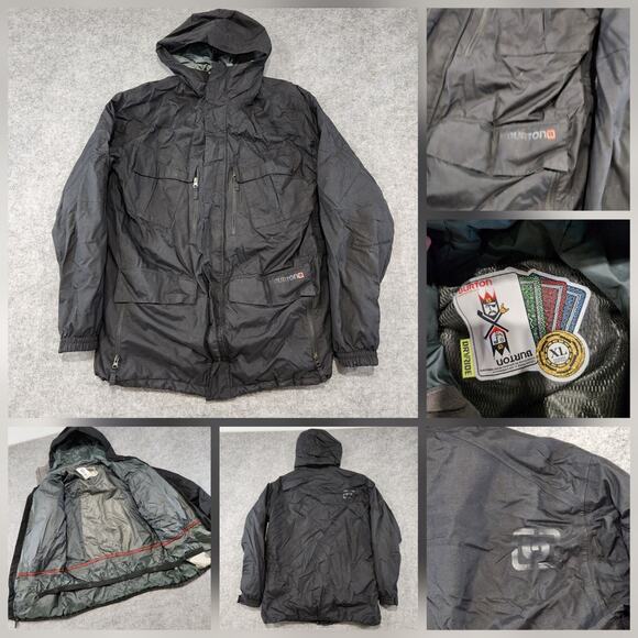 Burton Dryride Mens XL Black Hooded Shell Distraction Ski Snowboard Jacket - Picture 1 of 16
